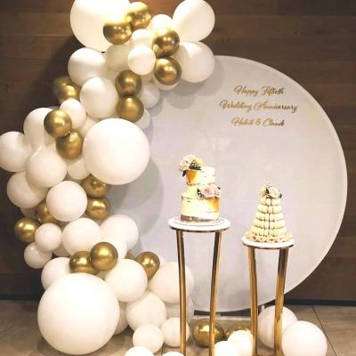 China Light Acrylic Round Screen Stage Backdrop Wedding Decoration Backdrop for sale