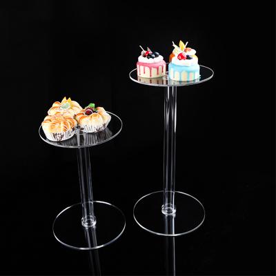 China Eco-friendly European style ornaments shelf wedding decoration crystal window dessert table round cake display stand acrylic display rack for sale