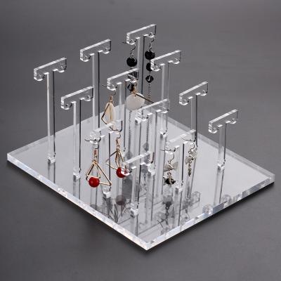 China Fashion Clear Acrylic Round Bracelet Display Rack T-Bar Jewelry Display Bangle Organizer Display Holder for sale