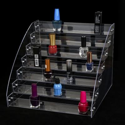 China 300*265*215mm Free Space 6 Layers Acrylic Nail Polish Display Stand Makeup Acrylic Rack Nail Polish Display for sale