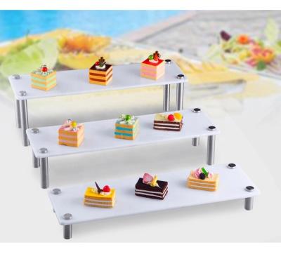 China Acrylic 3-Tier Floor Cake Stand Buffet Seafood Display Fruit Tray Dessert Stand Snack Dish Workable for Hotel and Home Restaurant for sale