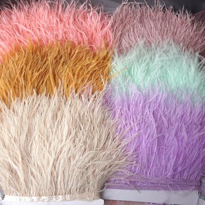 China Durable Decorative DIY Feather Fabric Strips Tassel Ostrich Hair Cloth Edge Stage Dress Dance Dress Skirt Edge Clothing Accessories Lace for sale