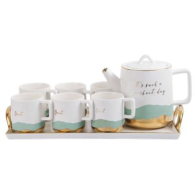 China Viable Customized Hot Selling Artistic and Modern Luxury Coffee Mug with Jug Ceramic Tea Cups Set for sale