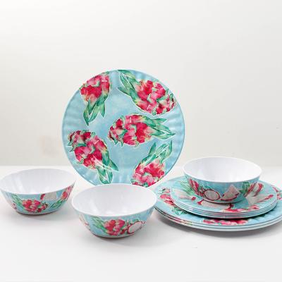 China Sustainable Hot Selling Fruit Graphics Heavy Duty Artistic Melamine Eco Friendly Cutting Sdishes And Dishes Tableware for sale