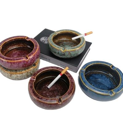 China Sustainable Wholesale Classic Outdoor Patio Home Office Use Nordic Ashtry Brown Luxuryceramic Ashtrays for sale