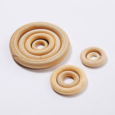 China Decoration or DIY / for Jewelry Making DIY Natural Beech Wood Rings Unfinished Wooden Teethers for Pendant DIY Connectors Jewelry Making for sale