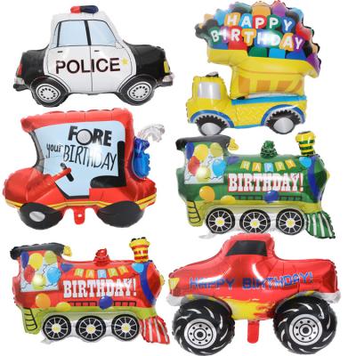 China Gift Toy Wholesale Birthday Party Decoration Boys Toy Foil Balloon Inflatable Car Shaped Balloon for sale