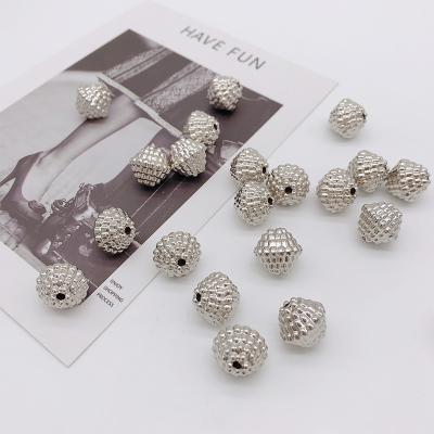 China Wholesale Plastics/Resin Golden Mango Beads Factory Fix Fruit Ball CCB Color Shinning Silver Beads for sale