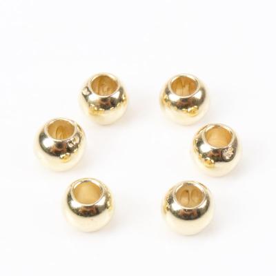 China Jewelry Making Gold Mango Beautiful Copper Brass Beads Big Hole Beads For Jewelry Making for sale