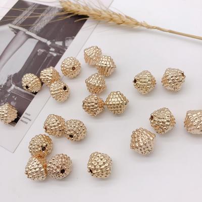 China Wholesale Plastics/Resin Gold Mango Beads Factory Fix Fruit Ball CCB Gold Color Shinning Beads for sale