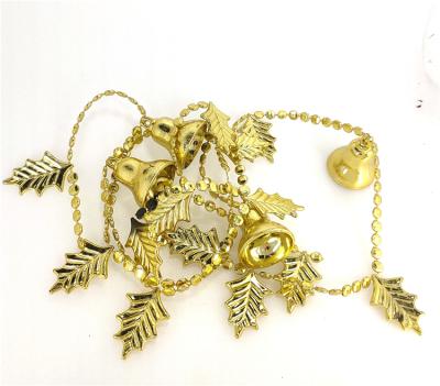 China Cheapest factory price plastic gold mango connection electroplating beads--leaf bell Christmas accessories for sale