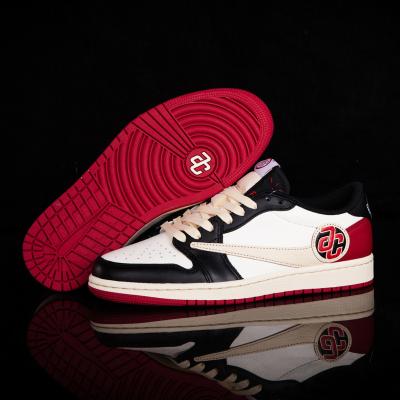 China PU Youth AC Air JD 1 GS Black Retro Low Toe Red White Customized LOGO for sale