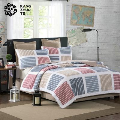 China Selectd non-toxic non-toxic pure cotton fabrics pastoral style quilted bedspread bedding set for sale