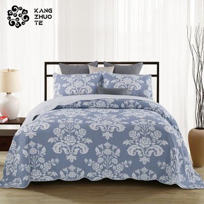 China Factory Direct Non-Toxic Cotton Quilted Bedspread Reactive Printing Bedding Sets for sale