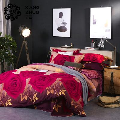 China 1.5m (5 feet) 1.5m (5 feet) soft and skin-friendly bedding set 100% brushed cotton rose pattern bedding set for sale