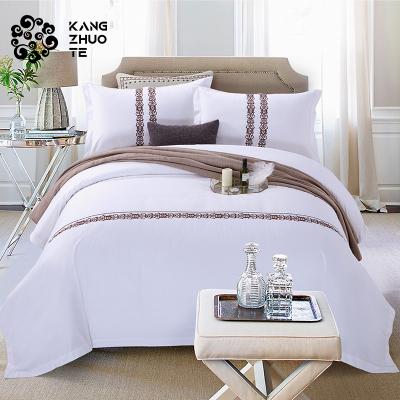 China Non-toxic simple white embroidery large size stripes can be skin-friendly customized bedding set for sale