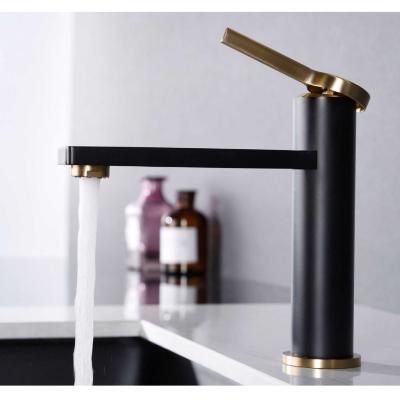 China Wall Mounted Type 5 Stars Hotel Standard Black Brass Luxury Matte Modern Bathroom Sink Deck Mount Countertop Lavatory Faucet Hotel Use for sale