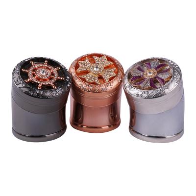 China Wholesale Tobacco Grinding 4 Parts Bent Herb Grinder New Design Colorful Tobacco Grinder Zinc Alloy Grinder for sale