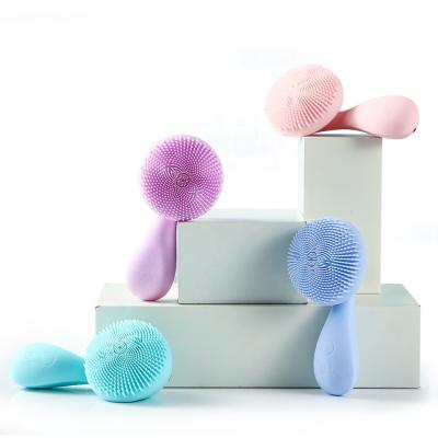 China 2021 Hot Selling DEEPLY CLEANING Vibration Detergent Silicone Brush Electric Facial Cleansing Face Massager for sale