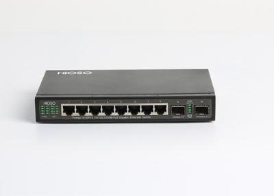 China Poe Switch 8 1000M PoE Ports + 2 1000M SFP Ports 10 Ports Gigabit Switch for sale