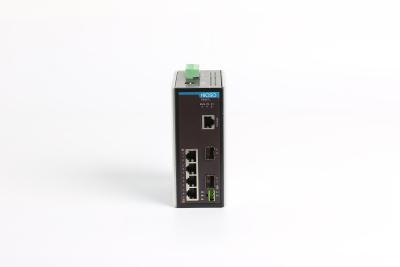 China 4 Rj45 Hafen-Gigabit-Lärm-Schienen-Ethernet-Schalter der Hafen-2 1000M SFP, Lärm-Schiene gehandhabter Schalter zu verkaufen