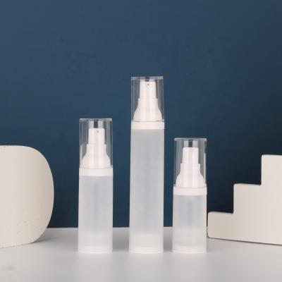 China Short Delivery Time Cosmetic Airless Plastic Bottle 20ml 30ml PP Serum Pump Airless Bottle for sale