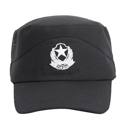 China Cotton Blend Zwarte Tactische Hoed Peak Duty Training Flat Top Security Cap Te koop