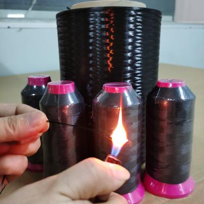 China DuPont Kevlar Filament Twisted Ply Yarn 400D/3 Black Fire-Resistant Flame Retardant Sewing Thread High Temperature Abrasion Resistant for sale