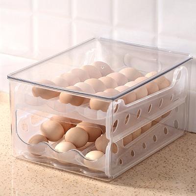 China Crystal Transparent Egg Tray Box Fridge Egg Container Multi-Storey Storage Box Food Grade Layers Transport for sale