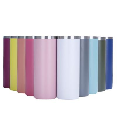 China Wholesale Viable Empty 20oz /30oz Stainless Steel Sublimation Tumbler Straight Cups With White Empty Straws for sale