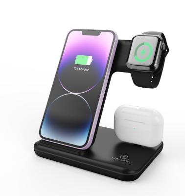 China Mobile Phone Hot selling Qi 3 Synthesis 1 Fast wireless charger Charging stand Mobile phone stand smartwatch wireless Charing for sale