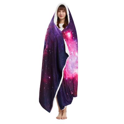 China Dropshipping Wearable Supplier Soft Fleece Blanket And Comfortable Custom Sherpa 3D Printed Wearable Blanket With Hood for sale