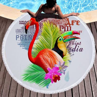 China Large QUICK DRY Warm Cotton Tropical Mat Towel Beach Flamingo Parrot Sale Picnic Travel Boho Blanket Tablecloth For Gift Bath Shower for sale