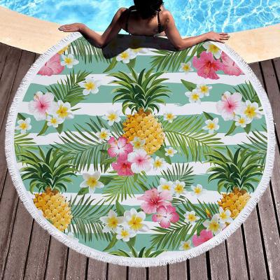 China Sale Summer Beach Towel Bath Shower Towel Summer Towels Wrap QUICK DRY Warm Tassel Blanket Pineapple Tropical Plant Picnic Yoga for sale