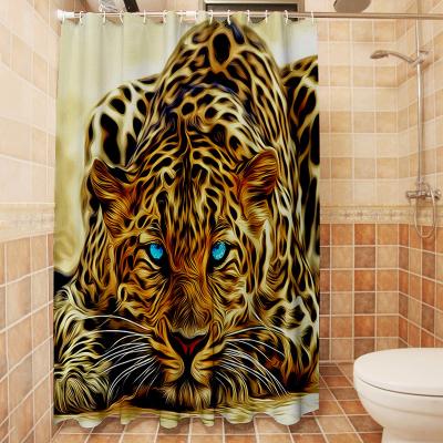 China Yutong Waterproof Bathroom Decor In Viable Animal Funny Bathroom Elephant Curtain Shower Cat Leopard Butterfly Curtains For With Hooks for sale