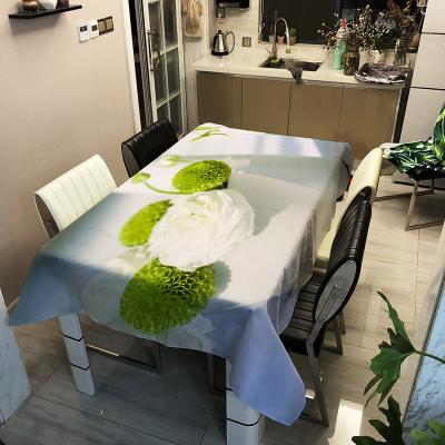 China Fruit And Flower Design Waterproof Waterproof Dining Table Cloth 3D Printed Rectangle Table Cloth For Youth for sale