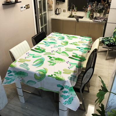 China 2019 Wholesale Hot Sale Cactus 3D Waterproof Design Custom Printed Tablecloth 100% Polyester Table Cloth for sale