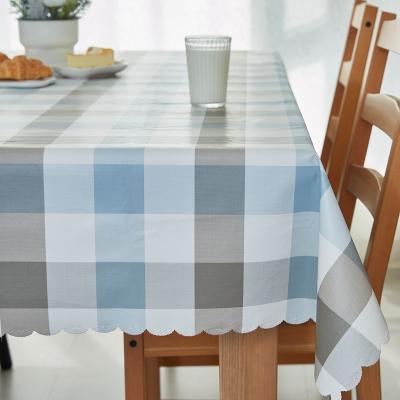 China Rectangle Check Waterproof Oilproof Stylish Pattern Dining Tablecloth For Home for sale