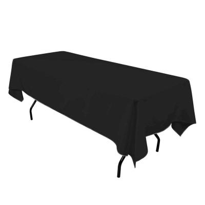 China Yutong 100% Waterproof Polyester 6Ft Rectangle Table Cloth Black White Black 60 x 102 inch Rectangular Table Cloth for Buffet Table Parties for sale