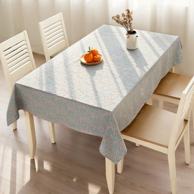 China Yutong waterproof European solid style embroidery lace minimalist floral tablecloth for balcony afternoon tea cafe wedding decor for sale