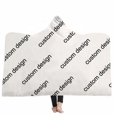 China Anti-pilling Yutong Customize Hooded Blanket 3D Printed Plush Warm Wearable Personality Custom Throw Blankets For Adults Children for sale