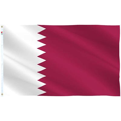 China Small international polyester FLYING Mini Country Qatar Hand Flag with sticks hand flags all over the world for sale