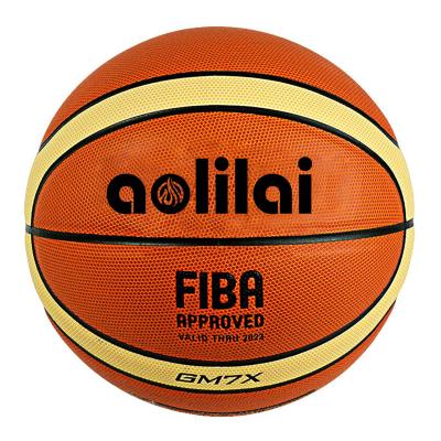 China Durable 2023 size 7 baloncesto official logo GM7X pu custom match training basketball ball for sale