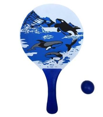 China Outdoor Beach Games Cheap Price MDF Beach Sports Customized Logo Wood Beach Bats Set With Net Bag Set for sale