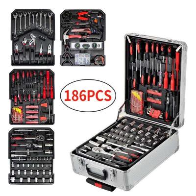 China Maintenance Donggong Tool Kits 108pc Mechanical Silver Aluminum Hand Tool Boxes With Top Hand Tool Brands for sale