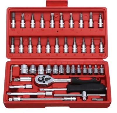 China Auto Repair 46pc 1/4Dr. Socket Wrench Hardware Set CR-V Socket Bit Set for sale