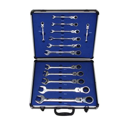 China Combination 22pc Ratchet Wrench Set Strong Flexible Wrench Kit With Aluminum Case for sale