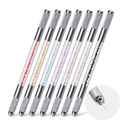 China Permanent Eyebrow Makeup Double Sided Crystal Pens Disposable Microblading Pen for sale