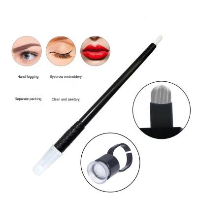 China Eyebrow Permanent Makeup Customized Logo PMU Pens With Needles 18U Disposable Microblading Pen for sale