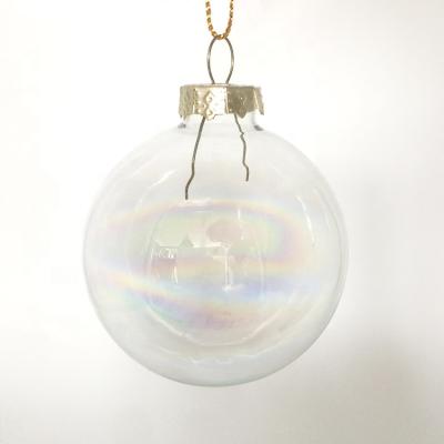 China 2021 Dongguan Products 100pcs Iridescent Round Eco-friendly Ready Wholesale 6cm Glass Christmas Ball 2021 for sale